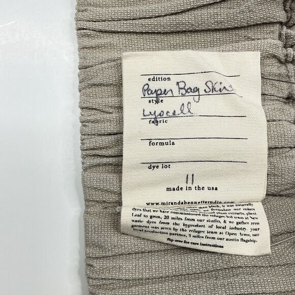 Miranda Bennett Paper Bag Skirt One Size Lyocell Crinkle Pull On Minimalist BOHO - Picture 3 of 16